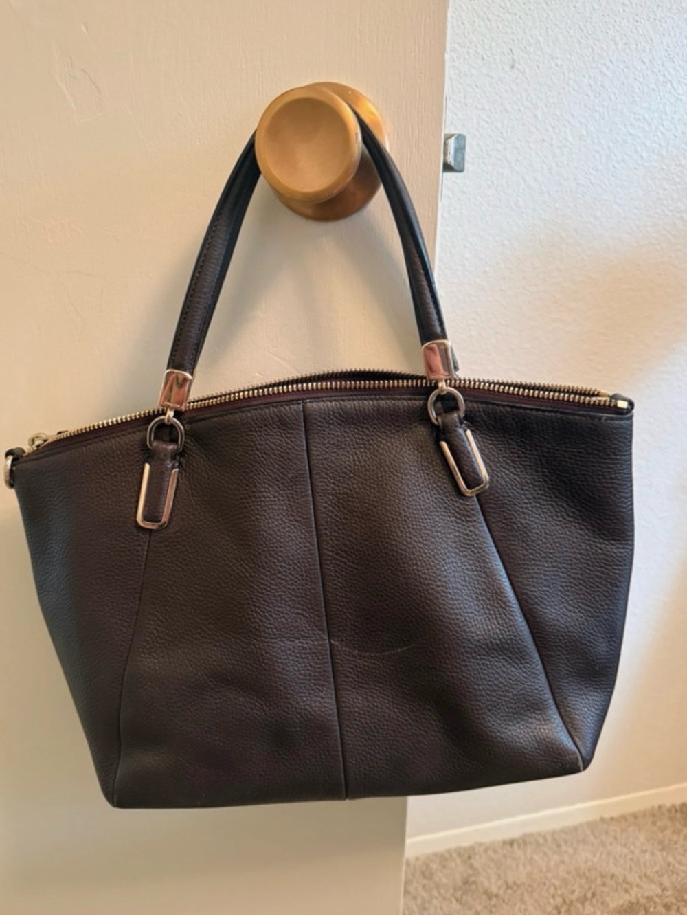 Coach Black Pebbled Leather Tote Bag - Picture 2 of 5